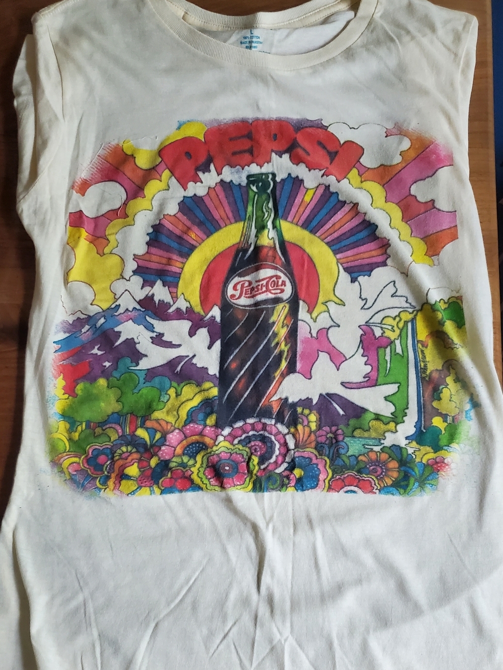 Pepsi Multicolor Psychedelic Bottle Graphic Tee